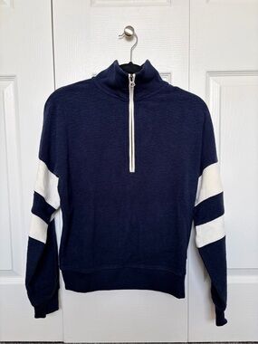 NWT Women’s Faherty Beach Fleece Quarter Zip-Navy XS